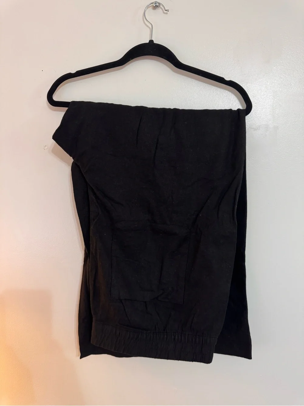 Old Navy Black Linen Blend Wide Leg Pull-On Pants Size 20